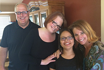 CMomA Founder Marcy Cole visits Jo, Jeff and Aleja - CMomA Adoption Grant Recipients