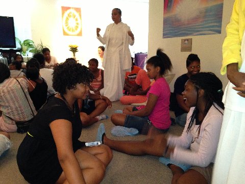 Sister Jenna Speaking to Youth Group at Meditation Museum